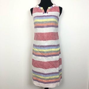 Boden Linen Candy Stripe Dress